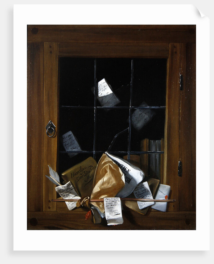 Trompe l'oeil of a cabinet door by Cornelis Norbertus Gijsbrechts