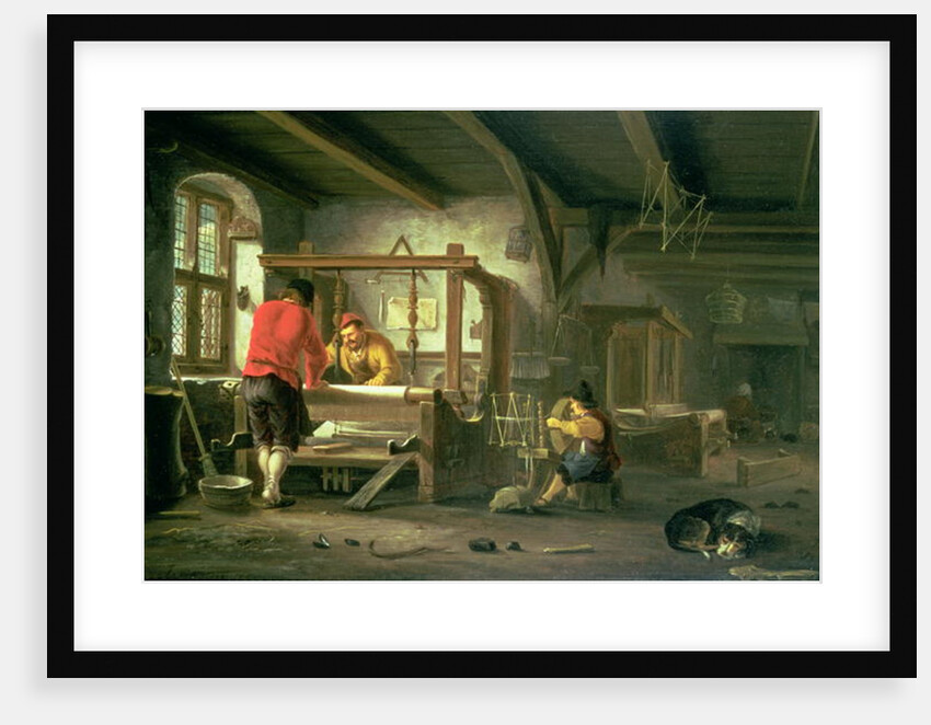 A Weaver's Workshop by Johannes Dircksz van Oudenrogge