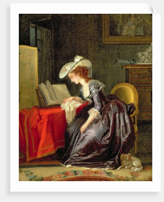 Woman Reading a Book by Jean-Frederic Schall