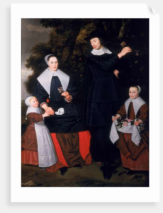 A Gentleman with his Wife and two Children by Hendrick ten Oever
