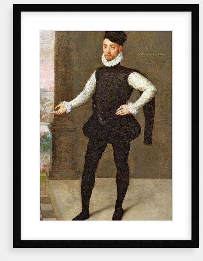 Full Length Portrait of a Gentleman in a Black Doublet by Francois Clouet