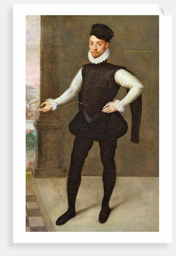 Full Length Portrait of a Gentleman in a Black Doublet by Francois Clouet