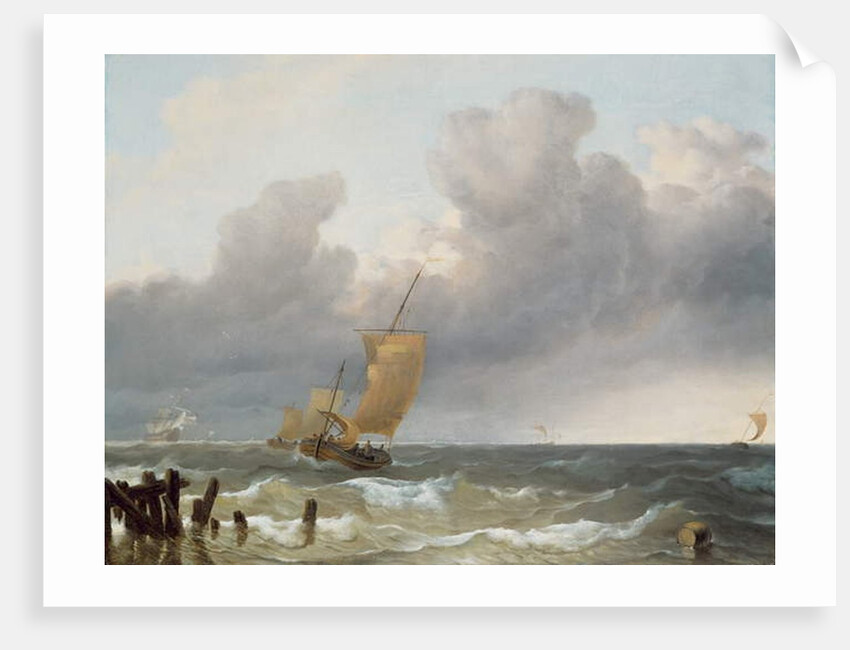 Shipping in Choppy Seas by Ludolf I Backhuysen