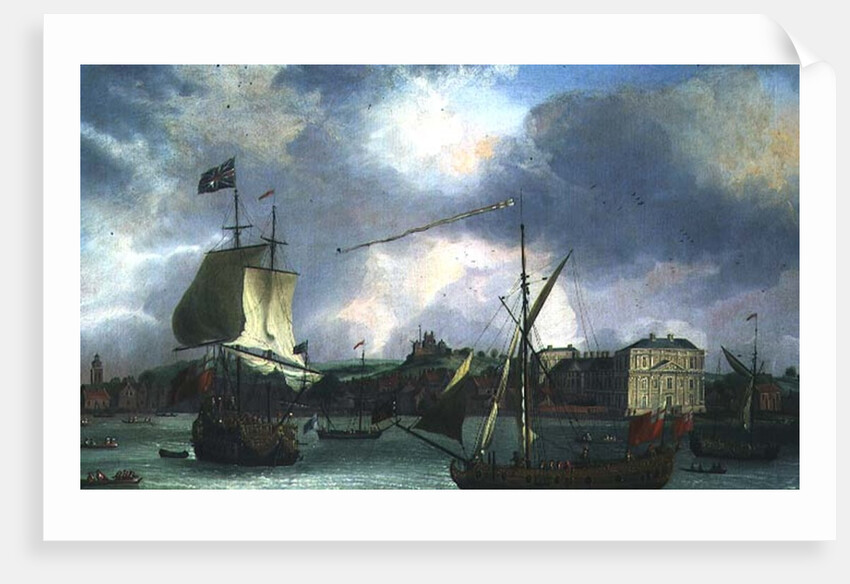 View of Greenwich with shipping by Isaac Sailmaker