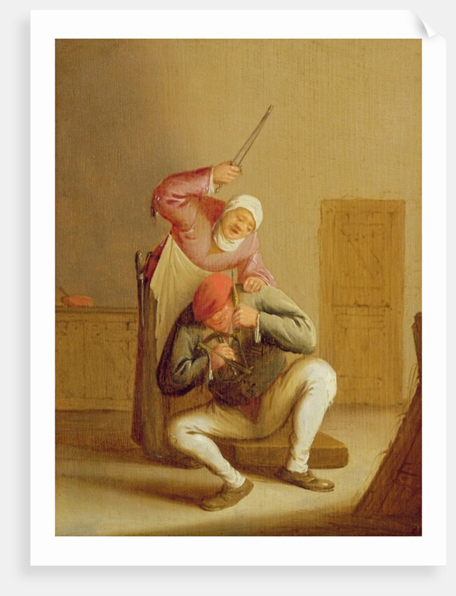 A Wife Beating her Husband by Bartholomeus Molenaer