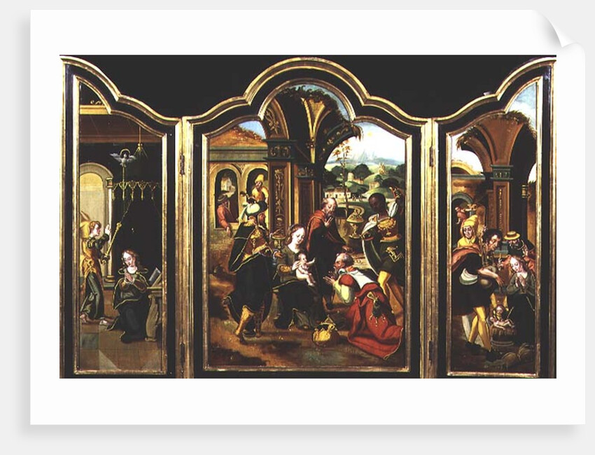 Triptych: The Adoration of the Magi, Annunciation, Adoration of the Shepherds by Flemish School