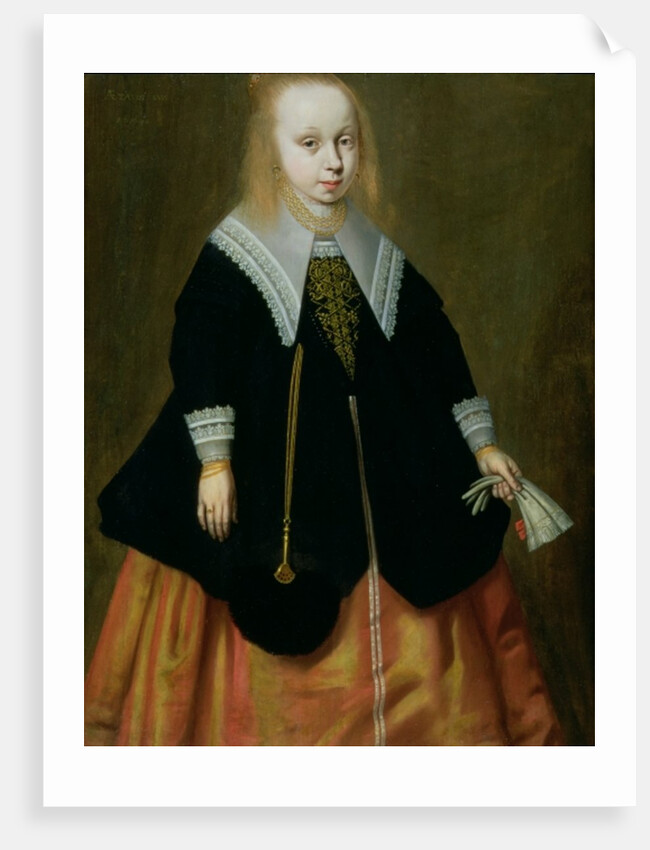 Portrait of a young girl, Friesland School, 1644 by Dutch School