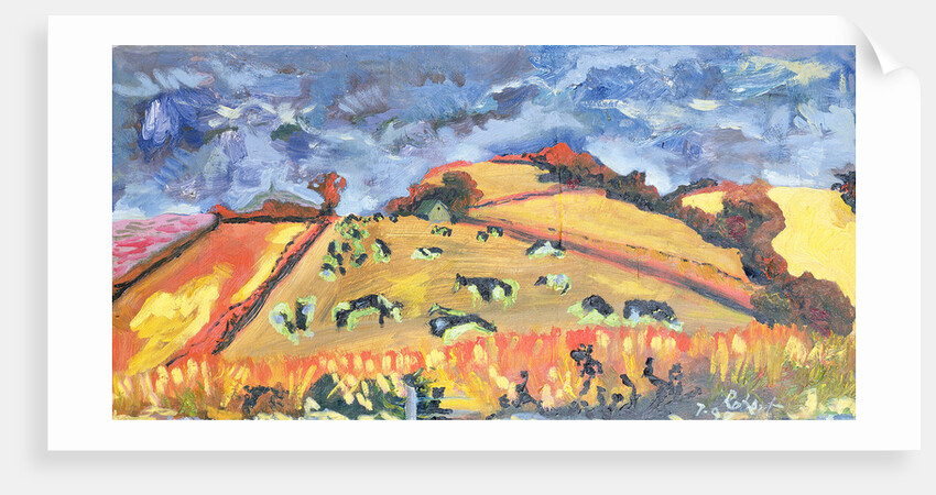 Sun, Fields, Cows: Somerset, 1998 by Robert Hobhouse