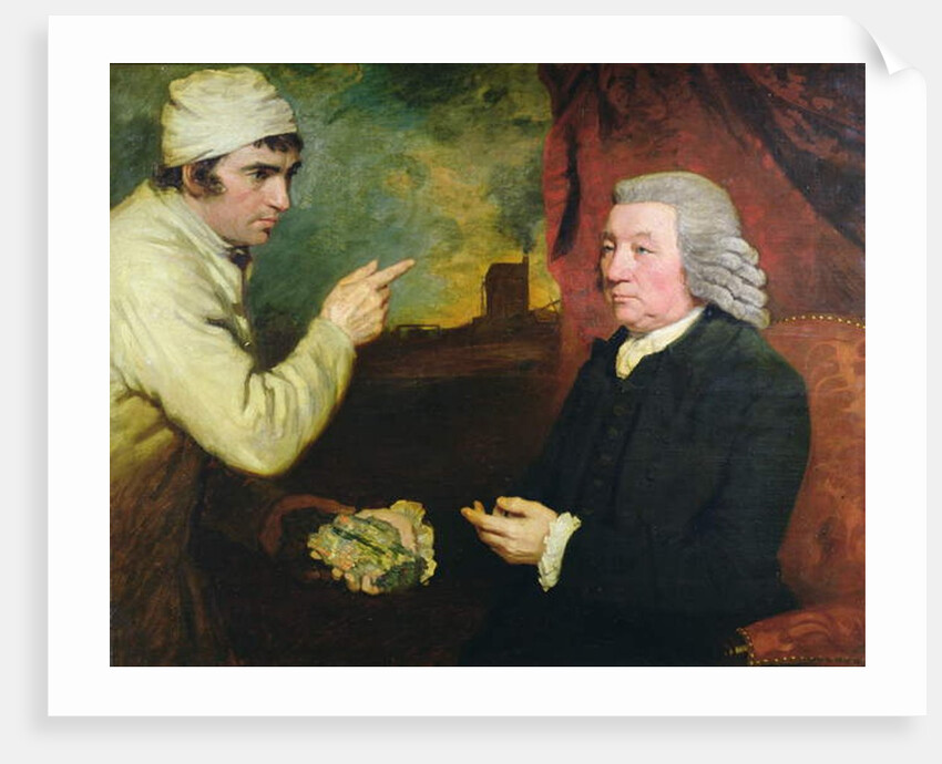 A gentleman and a miner with a specimen of copper ore by John Opie