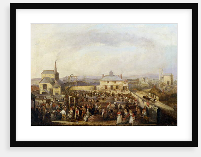 Cornish mining scene by English School