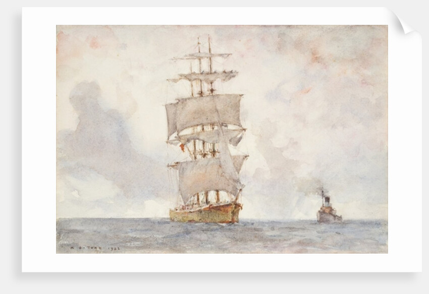 Barque and Tug, 1922 by Henry Scott Tuke
