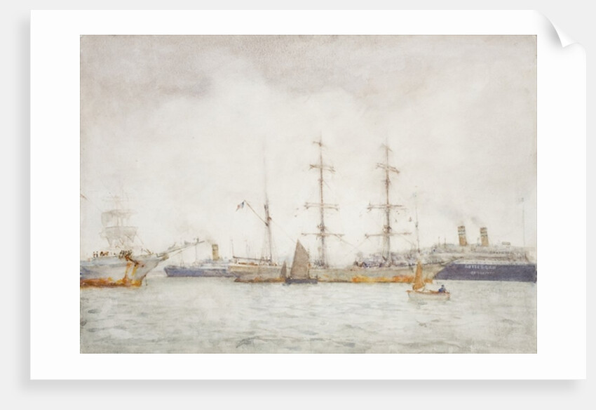 Ships in Harbour, c.1919 by Henry Scott Tuke