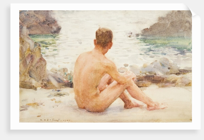 Charlie Seated on the sand, 1907 by Henry Scott Tuke