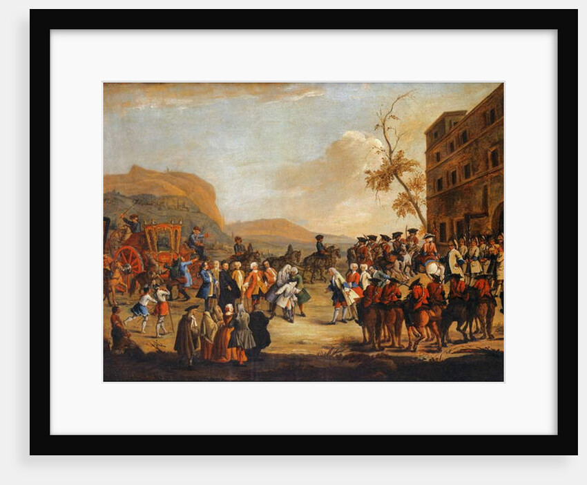 Reception of Crown Prince Friedrich Christian at the border of the Republic of Venice, 1739 by Pietro Longhi