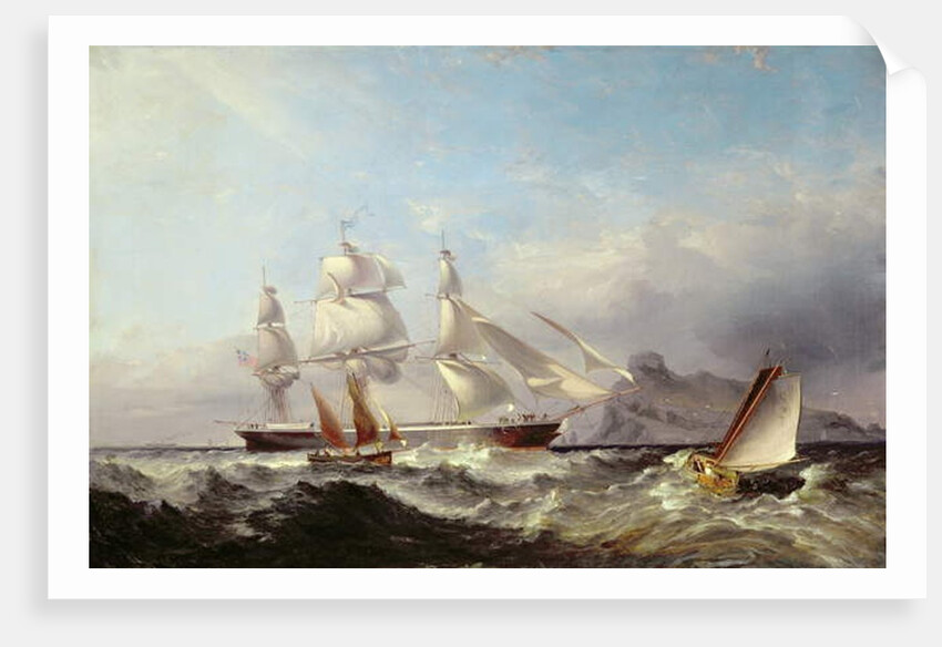 A Clipper Ship off the Mumbles Lighthouse, Swansea by James Harris of Swansea