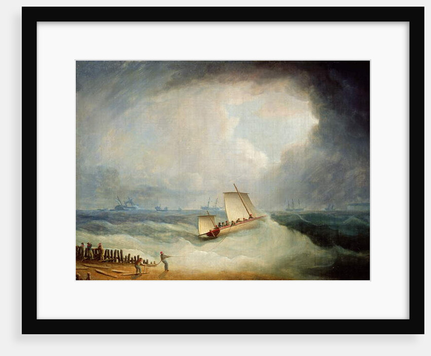 A Deal Lugger Going off to a Storm-bound Ship in the Downs, South Foreland by Thomas Buttersworth