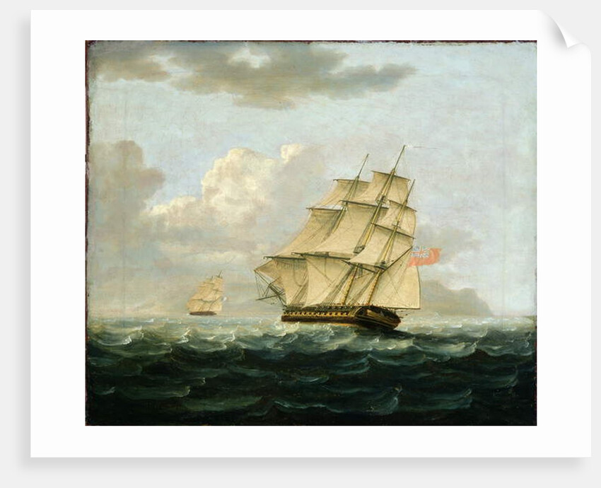 A British Frigate in Pursuit of a French Frigate by Thomas Buttersworth
