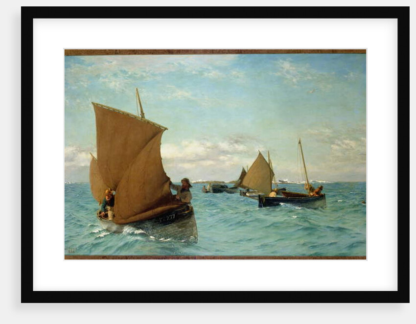 Luggers Picking up Moorings, 1886 by Allan J. Hook