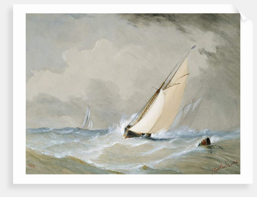 Miranda Working in from the Weilingen Light Ship in a Heavy Wind - Ostend 1880 by Barlow Moore