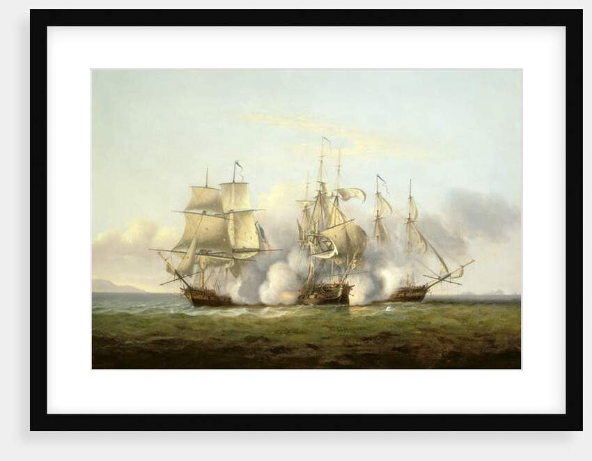 HMS Gore in Action With the French Brigs 'Palinure' and 'Pilade' by Thomas Luny