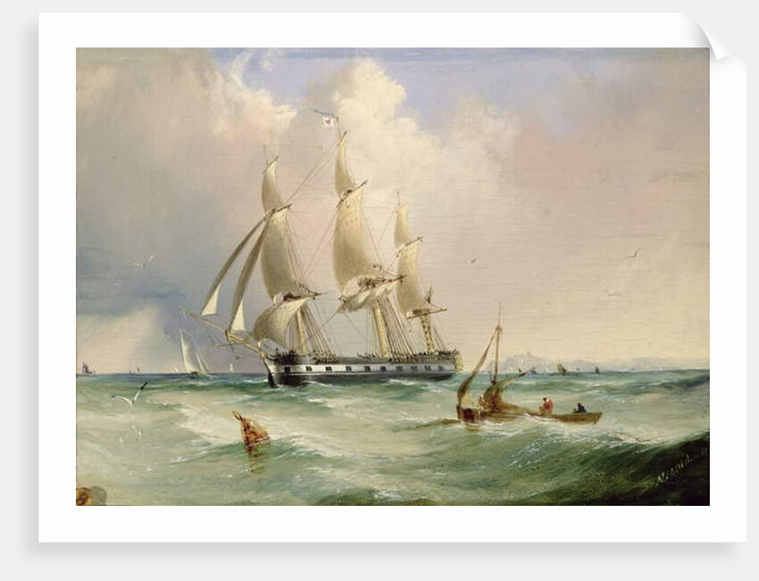 Frigate under Sail by Edward H. Niemann
