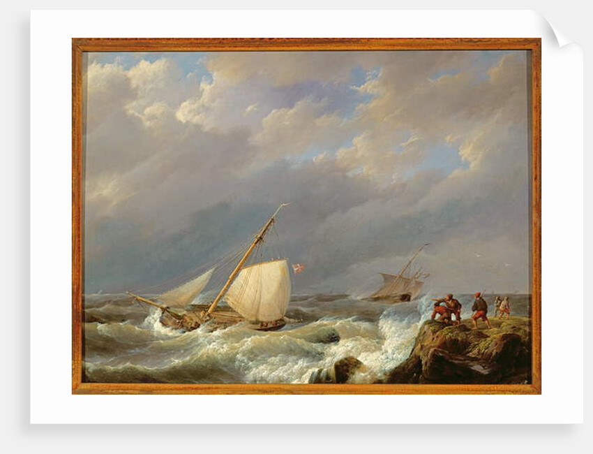 Vessels on a Lee Shore in a Gale of Wind, 1844 by Johannes Hermanus Koekkoek