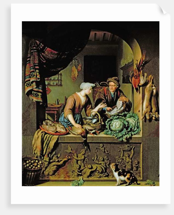 A Woman and a Fish Peddler, 1713 by Willem van Mieris