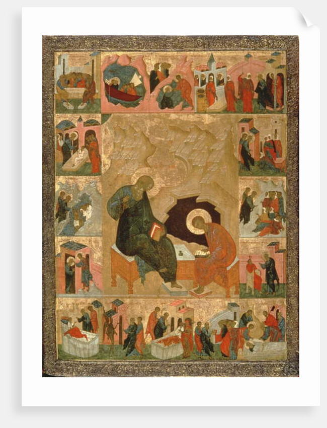 St. John the Evangelist and his Scribe, c.1500 by Russian School