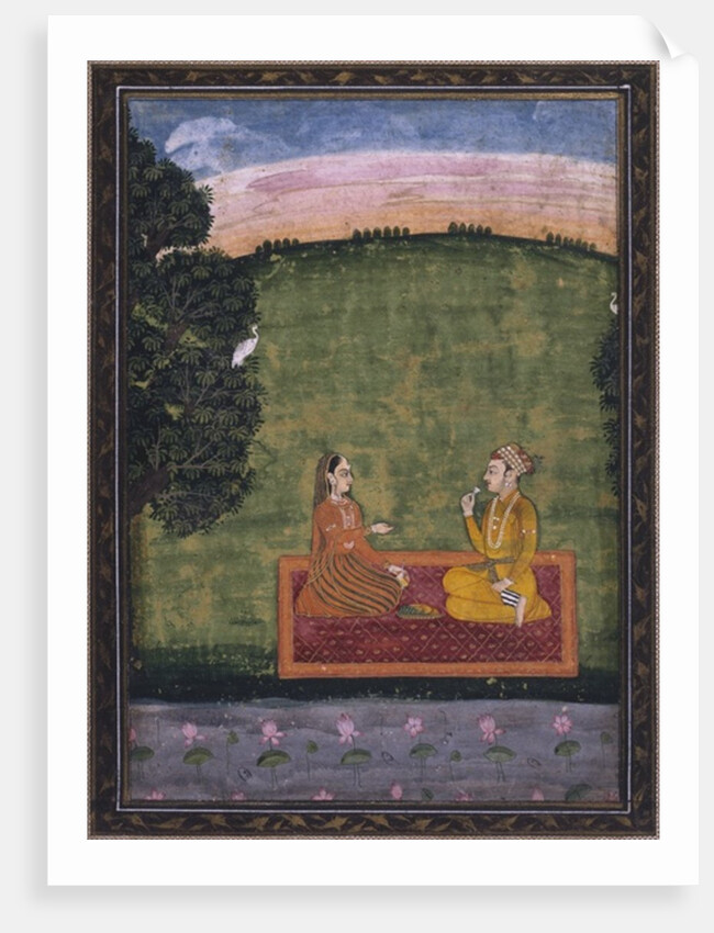 Couple in a landscape by Indian School