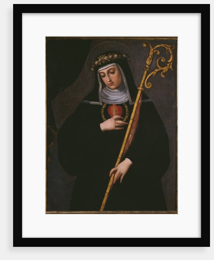 St. Gertrude the Great carrying the sacred heart of Jesus by Spanish School