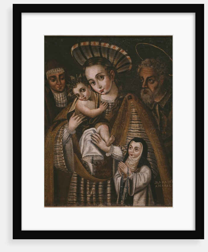 Ex voto, Holy Family with St. Anne and the nun of the Abbey, Ana de Ibaizabal by Spanish School