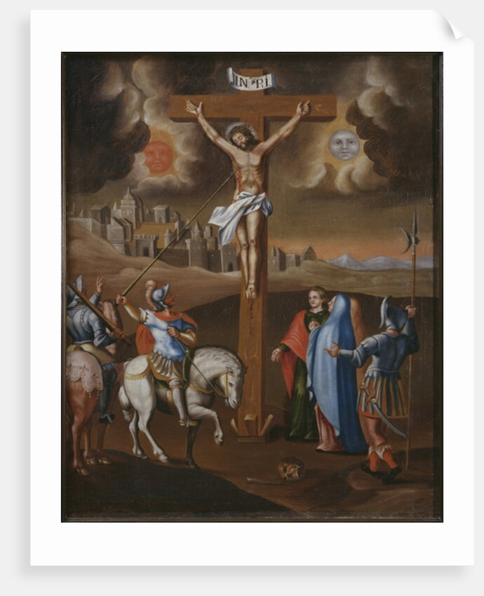 Crucifixion, the lance of the centurion by Spanish School