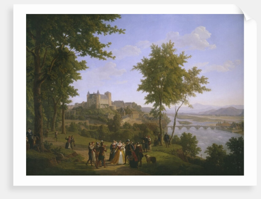 View of the royal castle of Pau where King Henri IV of France and Navarre was born on 13th December 1553 by Alexandre Louis Robert Millin du Perreux