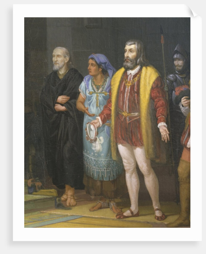 Hernan Cortez meeting with Montezuma, Mexico in 16th century, 1885 by Juan Ortega