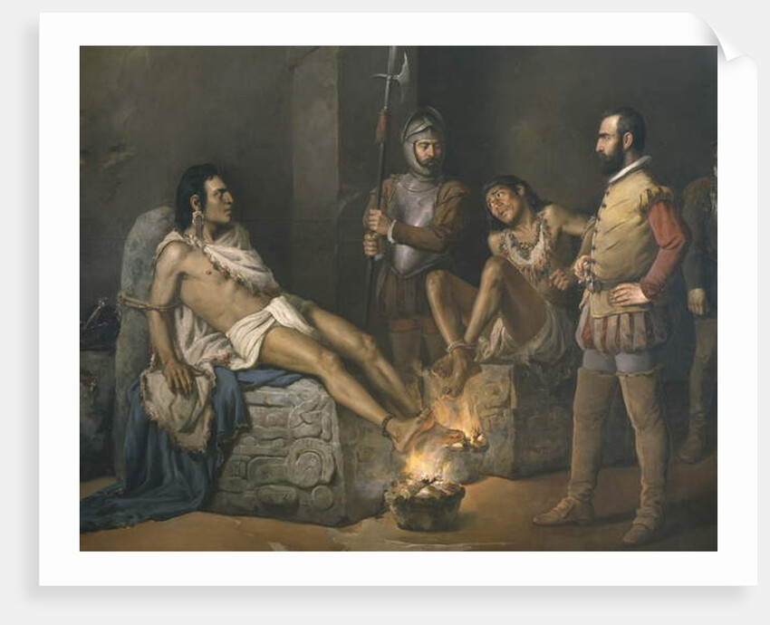 Torture of Cuauhtemoc 1893 by Leandro Izaguirre