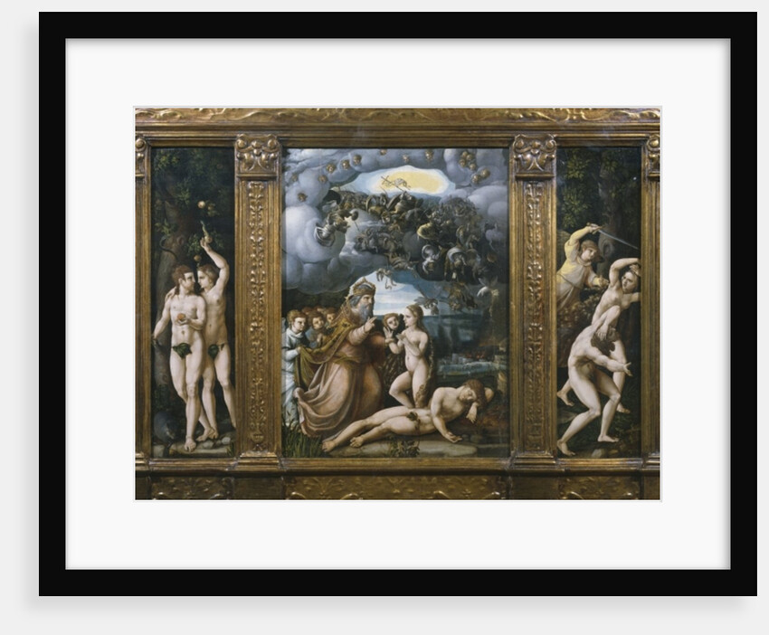 Triptych of the Creation, Adam and Eve, Creation of Eve, Expulsion from Paradise by German School