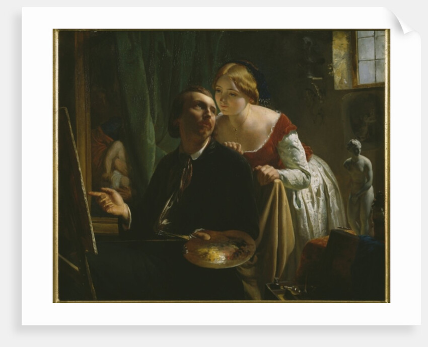 The painter and his model, 1874 by Jean Bertou