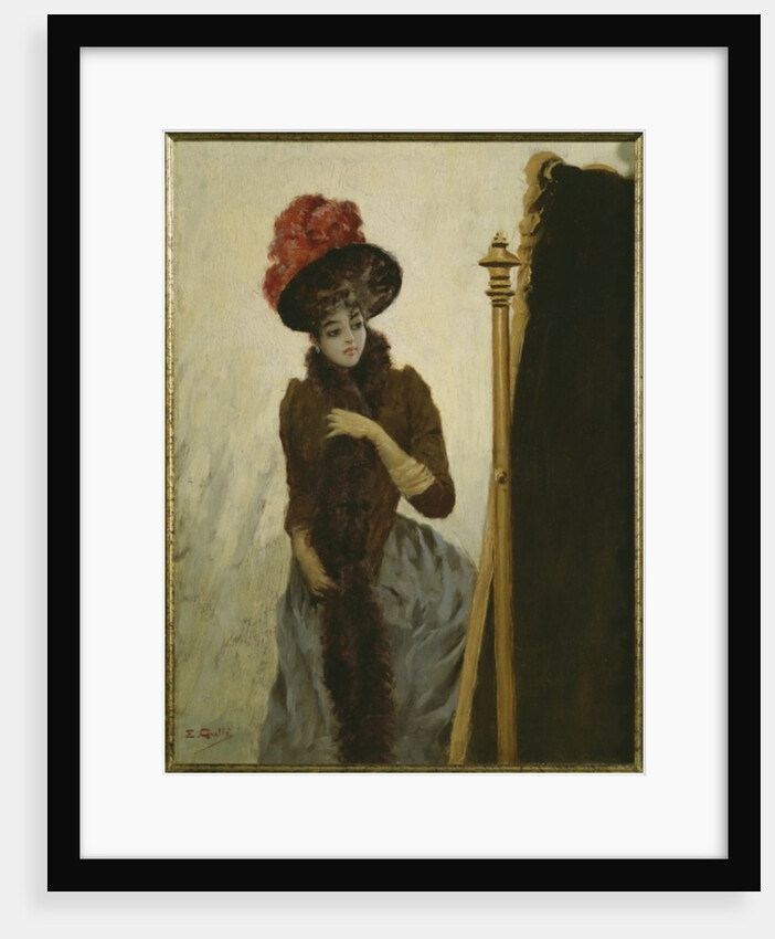 Before the swing mirror by Emile Galle