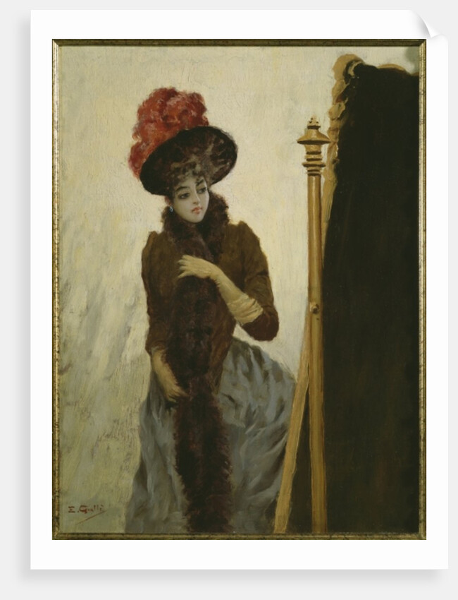 Before the swing mirror by Emile Galle