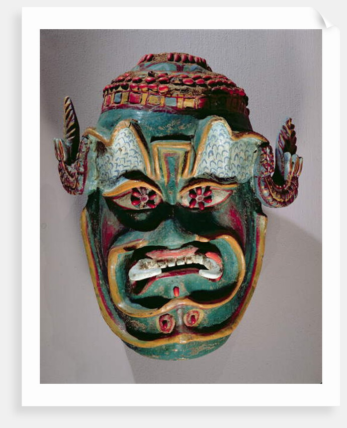 Ritual mask of Santiago used in the Mexican dance of the Moors and the Christians by School Mexican