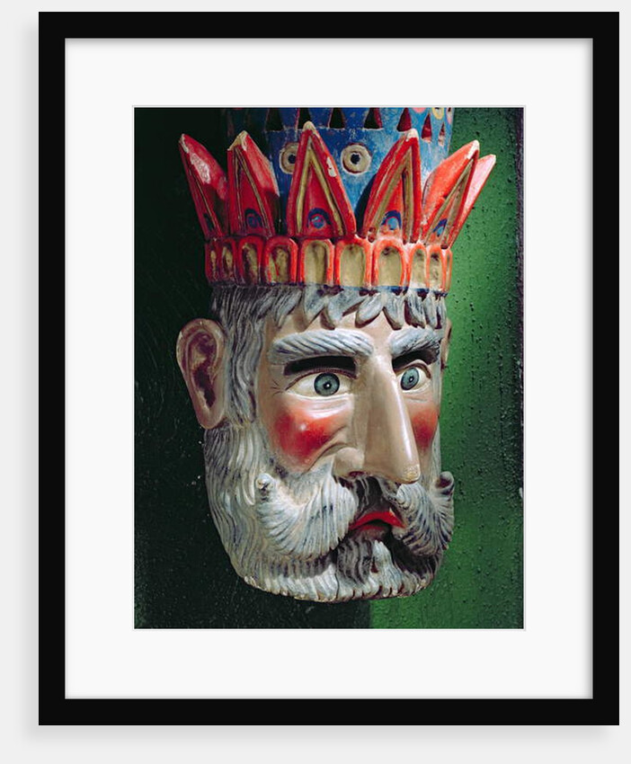 Mask of a king magus used in processions to celebrate the feast of the Epiphany in Mexico on 6 January by School Mexican