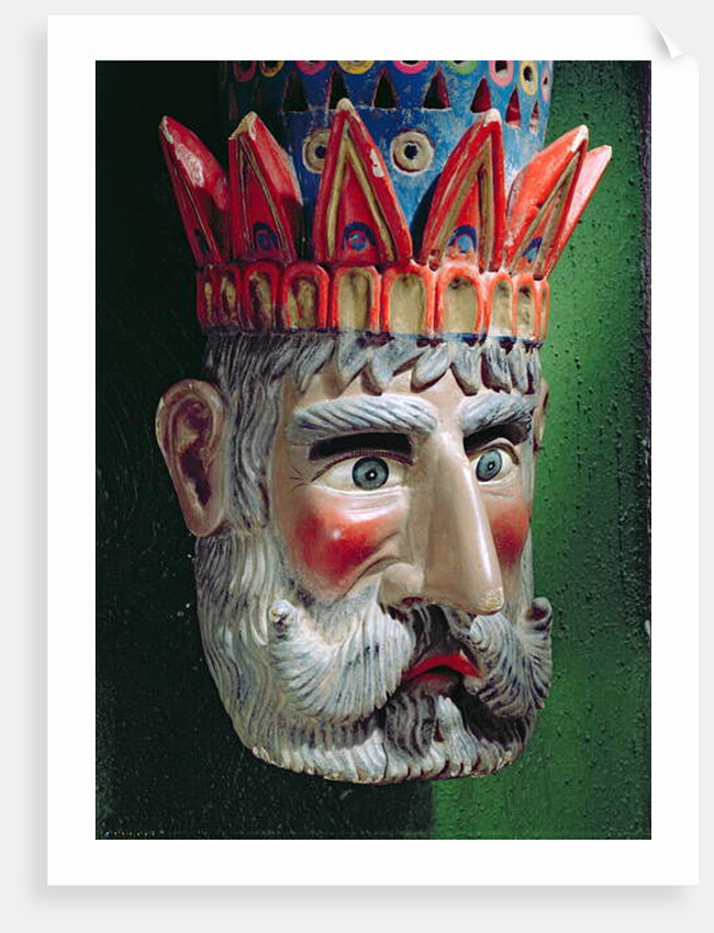 Mask of a king magus used in processions to celebrate the feast of the Epiphany in Mexico on 6 January by School Mexican