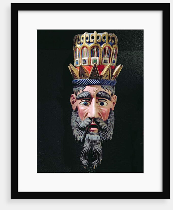 Mask of a king magus used in processions to celebrate the feast of the Epiphany in Mexico on 6 January by School Mexican