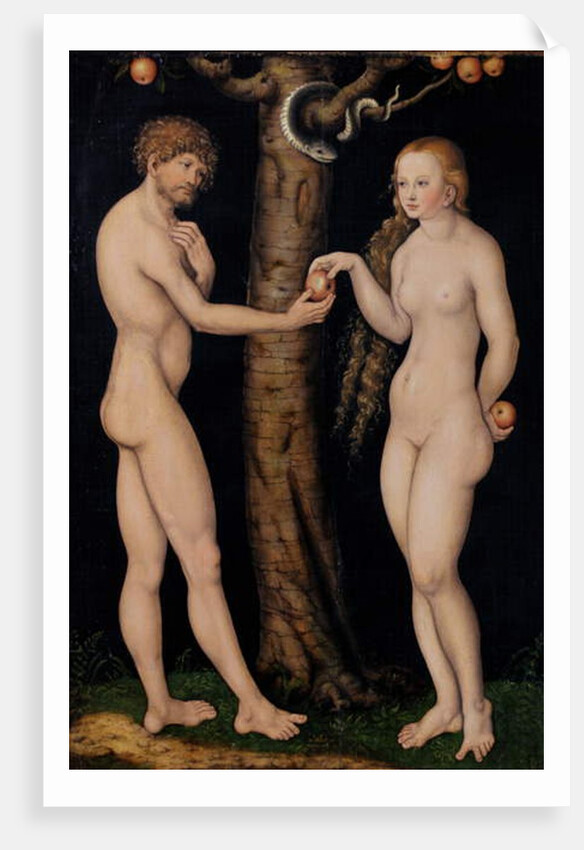 Adam and Eve in the Garden of Eden, c.1520-25 by Lucas the Elder Cranach