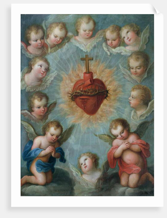 Sacred Heart of Jesus surrounded by angels, c.1775 by Jose de or Joseph Paez