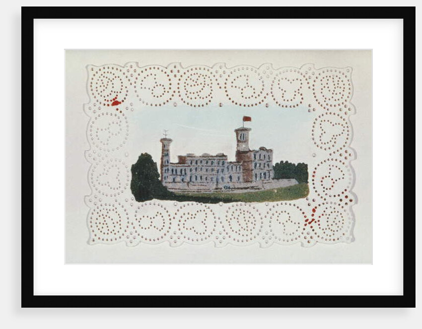 Victorian paper doyley with a view of Osborne House by Anonymous