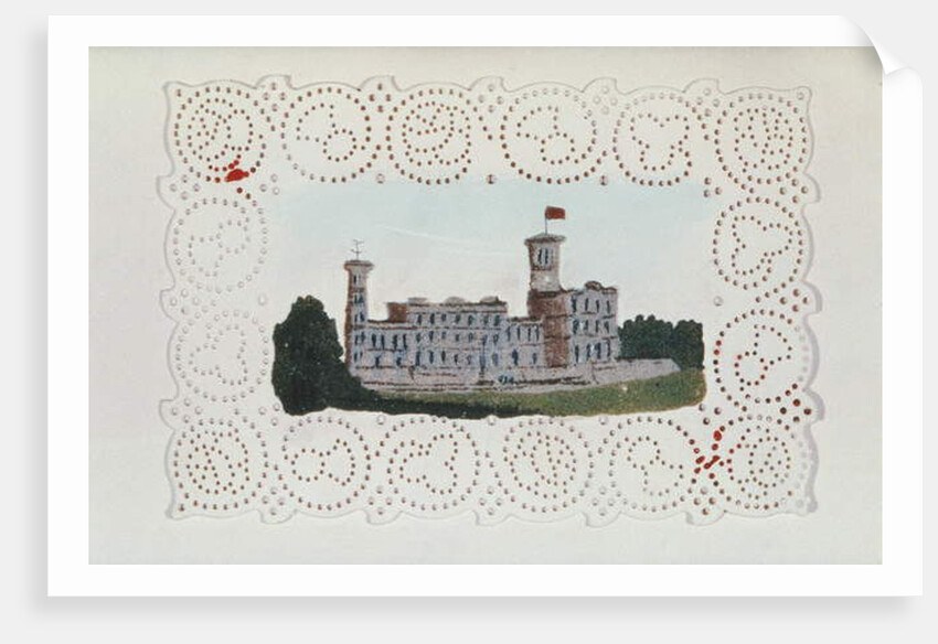 Victorian paper doyley with a view of Osborne House by Anonymous