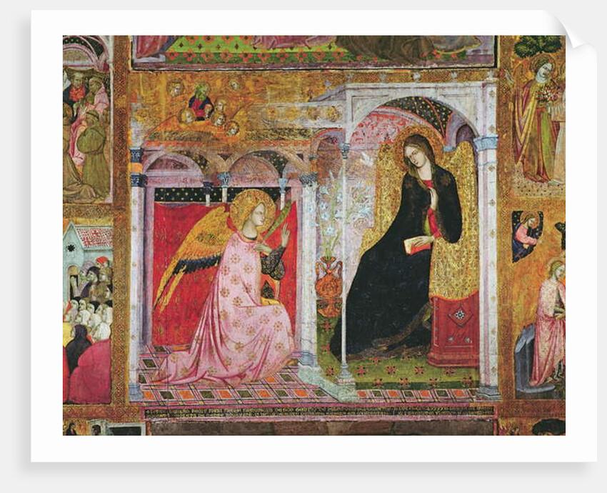 The Annunciation, fresco from the Porziuncola, 1393 by Ilario da Viterbo