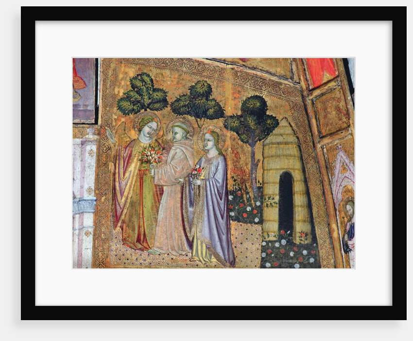 St Francis Accompanied by Two Angels, fresco from the Porziuncola, 1393 by Ilario da Viterbo