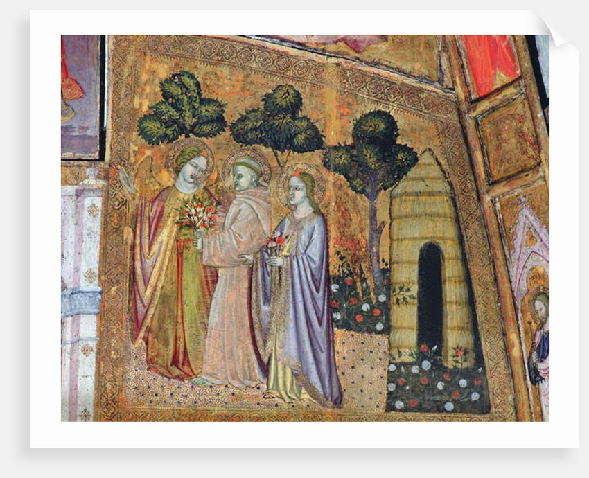 St Francis Accompanied by Two Angels, fresco from the Porziuncola, 1393 by Ilario da Viterbo